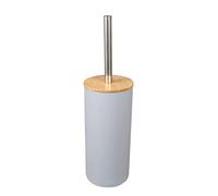 SPOUR Toilet brush, Freestanding Plastic Toliet Bowl Brush Bamboo Toliet Brush Set for Bathroom Long Handle Toliet Cleaner Brush with Holder (Color : Grey A)