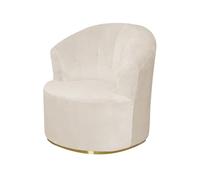 SPOUR Velvet Swivel Barrel Chair Cover, Modern Living Room Furniture Protector, Elasticated Band, Beige