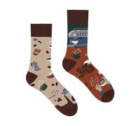 SPOX SOX 1 Pack Unisex Mismatched Novelty Odd Socks - Coffee - 11-13 UK - Coffee
