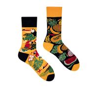 SPOX SOX 1 Pack Unisex Mismatched Novelty Odd Socks - Tropical - Tropical - 4-6 UK