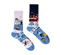 SPOX SOX 1 Pack Unisex Mismatched Novelty Odd Socks - Winter Activities - Winter Activities - 11-13 UK