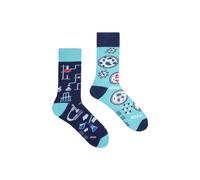 SPOX SOX Men's 1 Pack Mismatched Novelty Odd Socks - Laboratory in Blue | Size: 11-13 SPOX SOX Blue 11-13