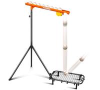 SPOYNAL Baseball Auto Soft Toss Trainer with Rebound Net - Adjustable Height 52"-72", 8-Ball Capacity, 6/8/10s Auto-Drop, Rebound Net & Carry Bag - for Baseball & Softball Training Equipment