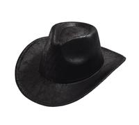 SPPEOUKJ Cowboy Hat Wide Brim Cowgirl Hat Big Brim Cowboy Cap All-match For Carnival Cosplay For Men Women(Black)