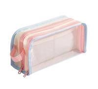 SPPEOUKJ PVC Stationery Bag Transparent Display PVC Stationery Bag Desktop Storage Multilayer Pencil Case Large Capacity Aesthetic for Pencil(Color 1)