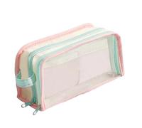 SPPEOUKJ PVC Stationery Bag Transparent Display PVC Stationery Bag Desktop Storage Multilayer Pencil Case Large Capacity Aesthetic for Pencil(Color 2)