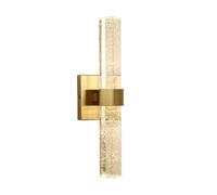 SppQSHup Elegant Crystal Wall Sconce - Mid-Century Modern Design, Gold Finish, Bubble Glass Tube, Ideal for Bedside & Bathroom Vanity, Perfect for Living Room, Stairs & Aisle