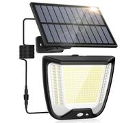 spqment Outdoor Solar Powered Security Lights: 288 LED Outside Flood Light Motion Sensor 3 Modes Solar Lights Outdoor Garden IP65 Waterproof Solar Panel Floodlight for Wall Shed Yard Porch 1 Pack