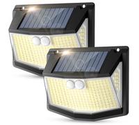 spqment Solar Lights Outdoor Garden : 248 LED Security Lights Outdoor - 3 Modes Motion Sensor Solar Powered Light - IP65 Waterproof 270° Wide Angle - Outside Yard Garage Wall Lighting 2 Pack