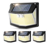 spqment Solar Lights Outdoor Garden : 248 LED Security Lights Outdoor - 3 Modes Motion Sensor Solar Powered Light - IP65 Waterproof 270° Wide Angle - Outside Yard Garage Wall Lighting 4 Pack