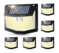 spqment Solar Lights Outdoor Garden : 248 LED Security Lights Outdoor - 3 Modes Motion Sensor Solar Powered Light - IP65 Waterproof 270° Wide Angle - Outside Yard Garage Wall Lighting 6 Pack