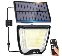 spqment Solar Outdoor Security Sensor Lights: 288 LED Outdoor Garden Lights 3 Modes Outside Flood Light IP65 Waterproof Remote Control Solar Panel Powered Floodlight for Garden Shed Yard Porch