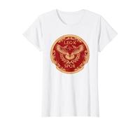 SPQR 10th Legion Roman Eagle Value Graphic T-Shirt, Women, White, M