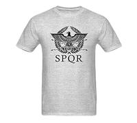 SPQR Eagle Rome Latin Cool Retro T Shirt Size Men Funny Short Sleeve O Neck Cotton Shirt Grey XL