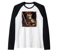 SPQR Empire Roman Legion cat Warrior Japanese Graphic Raglan Baseball Tee