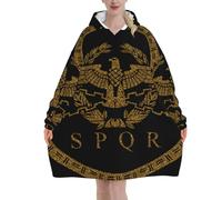 Spqr Roman Empire Emblem Blanket Hoodies For Women And Men Adult Oversize Wearable Blanket Hoodies For Soft And Warm