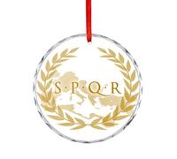 SPQR Roman Empire Emblem Funny Christmas Ornaments Crystal Xmas Tree Decoration Hanging Pendant