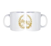 SPQR Roman Empire Emblem Novelty Coffee Mug with Handle Ceramic Tea Cup Mugs for Home Office 11 Oz