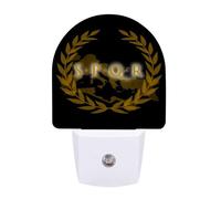 SPQR Roman Empire Emblem Printed LED Night Light 11.2x7.5x5cm | Funny Plug into Wall Nightlight for Bathroom Hallway Bedroom