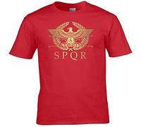 SPQR Roman Empire Metallic Gold Eagle Historical Mens T-Shirt Size XXL