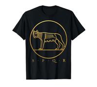 SPQR Roman Rome Wolf Romulus Remus Value Graphic T-Shirt, Men, Black, XL
