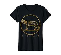 SPQR Roman Rome Wolf Romulus Remus Value Graphic T-Shirt, Women, Black, M