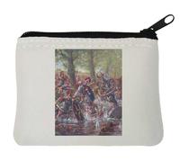 SPQR Rome Legion Fighting Barbarians Art Neoprene Coin Purse Pouch 10x11cm White