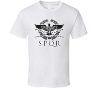 SPQR SPOR ROM Gladiatoren Legion t-Shirt Black White Tshirt Men's T-Shirt White XL