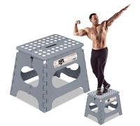 Spranster Super Strong Folding Step Stool - 11" - Sturdy Enough to Hold 300 Lb - Lightweight Foldable Step Stool for Adults and Kids - Opens with one Flip - Great for Kitchen, Bathroom and Bedroom