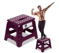 Spranster Super Strong Folding Step Stool - 11" - Sturdy Enough to Hold 300 Lb - Lightweight Foldable Step Stool for Adults and Kids - Opens with one Flip - Great for Kitchen, Bathroom and Bedroom