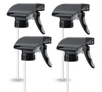 Spray Bottle Nozzles Plastic Heavy Duty Stream Trigger Spray Nozzle Replacement Head Leak Proof Water Bottle Spray Nozzles Adjustable Head Sprayer 4 Pcs (black1)