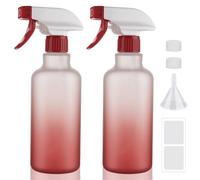 Spray Bottles 16.9oz/500ml Plastic Spray Bottle for Hair Mist/Stream Empty Spray Bottle Heavy Duty Refillable Containers for Cleaning Solutions, Plants Gradient 2 Pack (Red)