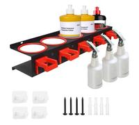 Spray Can Holder Wall Mounted - Stainless Steel Spray Mount Storage Rack with 5 Removable Hooks, 83mm Hole for 16-40oz Bottles, Heavy-Duty Organizer for Car Detailing, Garage,Car Beauty Shop&Workshop