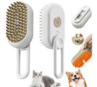 Spray Cat Brush for Shedding,Rechargeable Pet Grooming Brush Self Cleaning,Pet Spray Comb for Long Short Hair Dogs Cats Massage To Remove Tangled Loose Hair (White)