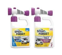 Spray & Forget RV & Camper Wash and Wax Combo, Includes RV & Camper Wash (1 Quart) and RV & Camper Wax (1 Quart) with Convenient, Ready-to-Use Hose End Adapters