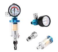 Spray Gun Air Regulator Pressure Gauge &In-line Water Trap Filter Tool 1/4inch Thread 0-140PSI Pneumatic Tools for Airbrush