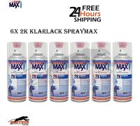 Spray Max 680061 2K Gloss Clear Coat Aerosol 400ml - Pack of 6 Automotive Spray