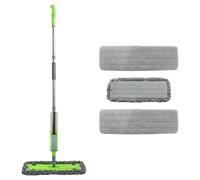 Spray Mop for Floor Cleaning - Lightweight Mop with 3 Microfibre Cleaning Pads (2 Regular, 1 Fluffy-Edged), Refillable Bottle, Ideal for Hardwood, Tile, and Laminate Floors