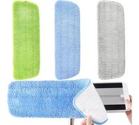 Spray Mop Heads Replacement Mop Pads Washable, 3 Pcs Reveal mop Cleaning Pad, Fit for All Spray mops 42*14cm (Blue Green Grey)