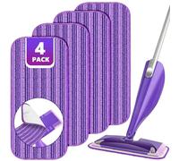 Spray Mop Refill Pads for Flash Powermop, 4PCS Microfibre Mop Pads Washable for Household Wet Dry Floor Mop, Reusable Mop Head Replacement for Hardwood Laminate Floor Cleaning