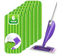 Spray Mop Refill Pads for Flash Powermop, 6PCS Microfibre Mop Pads Washable for Household Wet Dry Floor Mop, Reusable Mop Head Replacement for Hardwood Laminate Floor Cleaning