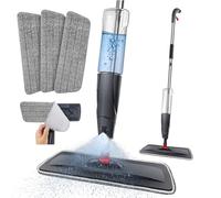 Spray Mops for Cleaning Floors - Floor Mop Microfibre Flat Mop Wet Dry Dust Mop with Refillable 700ML Bottle 3 Washable Pads Sprayer for Hardwood Floor Laminate Tiles Wood Ceramic Vinyl Home Kitchen
