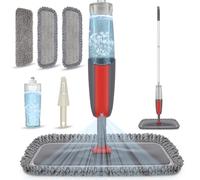 Spray Mops for Cleaning Floors: Microfibre Floor Mop with 3 Washable Pads | 360° Swivel Mop Head, Refillable Bottle, Commercial Dust Wet Mops Reusable, for Hardwood Laminate Vinyl Tile Ceramic Floors