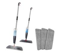 Spray Mops for Floor Cleaning, Microfiber Floor Mop Flat Dry Wet Mop Dust Mop with 3 Reusable Mop Pads 700ML Refillable Bottle, 360° Swivel Head, for Home Kitchen Wood Laminate Ceramic Hardwood Tiles
