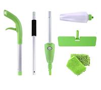 Spray Mops for Floors - Microfibre Flat Floor Mops with Refillable Bottle & Reusable Pads, Wet & Dry Mop for Hardwood, Laminate, Tile & Vinyl Floors - Easy Cleaning Floor Mop (Green)