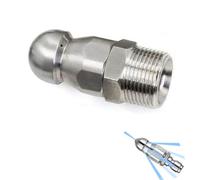 Spray Nozzle Tips, Sewer Jetter Nozzle Stainless Steel Quick Connector 1 Front 3 or 6 Back Holes Multiple Pack Options(1 Hole in Front/6 Holes in Back M22mm*14mm,2pcs)