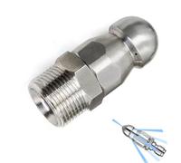 Spray Nozzle Tips, Sewer Jetter Nozzle Stainless Steel Quick Connector 1 Front 3 or 6 Back Holes Multiple Pack Options(1 Hole in Front/3 Holes in Back M22mm*15mm,2pcs)