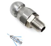 Spray Nozzle Tips, Sewer Jetter Nozzle Stainless Steel Quick Connector 1 Front 3 or 6 Back Holes Multiple Pack Options(1 Hole in Front/3 Holes in Back M18mm,2pcs)