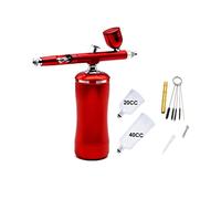 Spray Paint Machine, Auto Start and Stop Airbrush Scale Models Beauty Salon Piston Air Compressor Cookies Temporary Tattoo Sunless Tanning Automotive(Item D Red)
