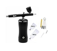 Spray Paint Machine, Auto Start and Stop Airbrush Scale Models Beauty Salon Piston Air Compressor Cookies Temporary Tattoo Sunless Tanning Automotive(Item D Black)